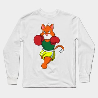 Cat as Boxer with Boxing gloves Long Sleeve T-Shirt